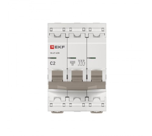 Выключатель автоматический ВА 47-63N 3P 2А (C) 4,5 кА PROXIMA M634302CEKF