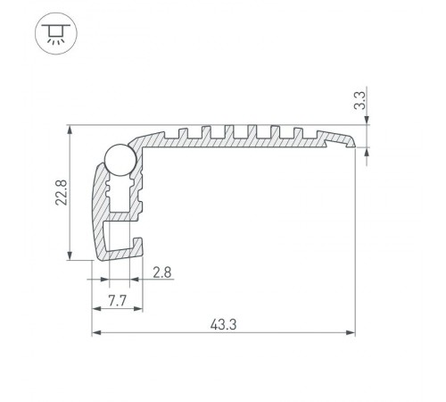 Профиль STEP-MINI-2000 ANOD  019195  Arlight