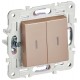 SKANDY Выключатель 2-клавишный с индикацией 10А SK-V09Sa песочный  SK-V20-1-10-K98  IEK