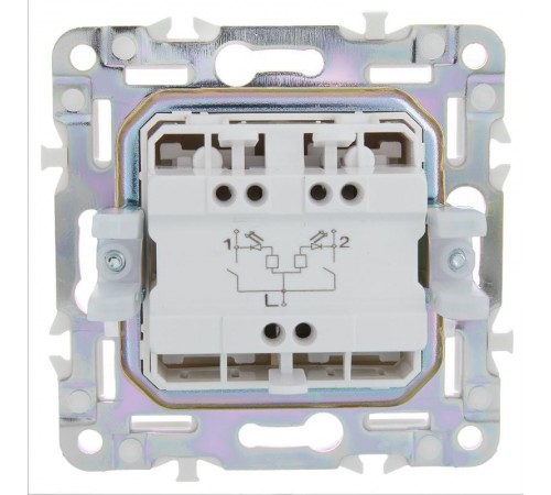 SKANDY Выключатель 2-клавишный с индикацией 10А SK-V09Sa песочный  SK-V20-1-10-K98  IEK