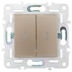 SKANDY Выключатель 2-клавишный с индикацией 10А SK-V09Sa песочный  SK-V20-1-10-K98  IEK