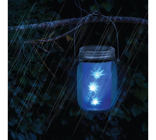 Cветильник садовый декоративный SL-GL14-JAR-3 на солнечной батарее, стекло, металл, прозрачный, 13,5 см  Б0032580  ЭРА