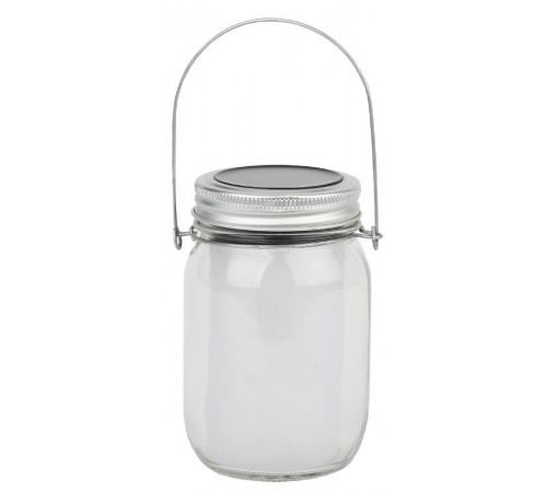 Cветильник садовый декоративный SL-GL14-JAR-3 на солнечной батарее, стекло, металл, прозрачный, 13,5 см  Б0032580  ЭРА