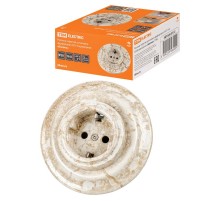 Розетка скрытой установки фарфоровая 2П+З 16А 250В мраморная "Болонь"  SQ1820-0122  TDM