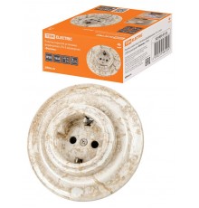 Розетка скрытой установки фарфоровая 2П+З 16А 250В мраморная "Болонь"  SQ1820-0122  TDM