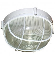 Светильник для ЖКХ под лампу "Банник" 1102 Круг большой НПП 03-100-010 IP65 матовый /корпус с решеткой белый ГИ  1005500931  Элетех