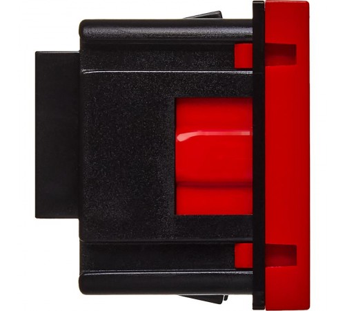 Розетка с заземлением, винтовые зажимы - со шторками 16А 250В - 90°- 2 модуля - красный  4525047  Daccord