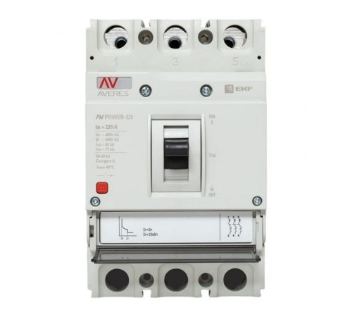 Выключатель автоматический AV POWER-2/3 225А 80kA TR AVERES  mccb-23-225H-TR-av  EKF