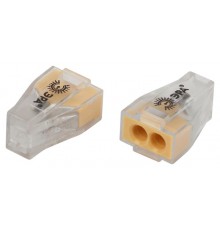 Клемма  NO-225-363 быстрозажимная 773-602 прозрачная 2-проводная 0.75-4.0 мм2 (упаковка 50 шт.)  Б0067890  ЭРА