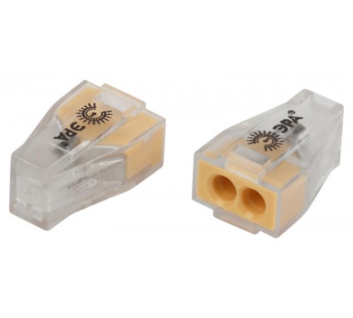 Клемма  NO-225-363 быстрозажимная 773-602 прозрачная 2-проводная 0.75-4.0 мм2 (упаковка 50 шт.)  Б0067890  ЭРА