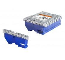 Шина "N" нулевая с изолятором на DIN-рейку 6x9мм стойка бол. 14 групп никелированная  SQ0801-0330  TDM