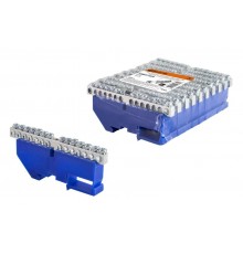 Шина "N" нулевая с изолятором на DIN-рейку 6x9мм стойка бол. 14 групп никелированная  SQ0801-0330  TDM