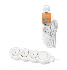 Удлинитель бытовой "Люкс" с выкл., 3 гнезда, 5 м, с/з, с з/ш, ПВС 3х1 мм2, 16 А, 250 В, 3500 Вт  SQ1303-4042  TDM