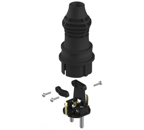 Вилка  каучуковая c заземлением 16А IP44 прямая черная  VX13-B-IP44  Б0069321  ЭРА