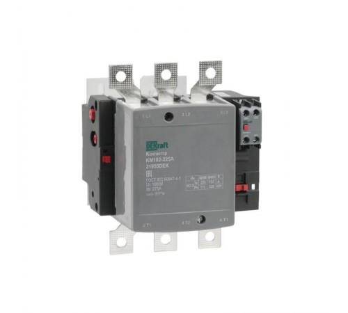 Контактор 225А 220В_АС АС3_ АС4 1НО+1НЗ КМ-102  21955DEK  DEKraft