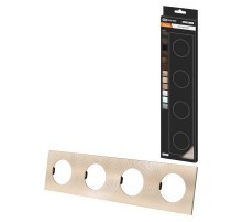 Рамка четверная шампань, алюминий, текстурированный, "Байкал"   SQ1819-0558  TDM