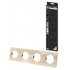 Рамка четверная шампань, алюминий, текстурированный, "Байкал"   SQ1819-0558  TDM