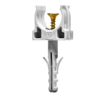 Крепеж-клипса с дюбелем и саморезом серая д16 (100шт/1500шт уп/кор)  PR13.0215  Промрукав