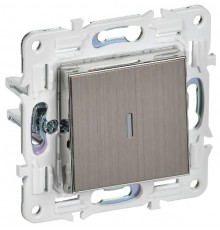 SKANDY Выключатель 1-клавишный проходной с индикацией 10А SK-V08N никель  SK-V12-1-10-K50  IEK