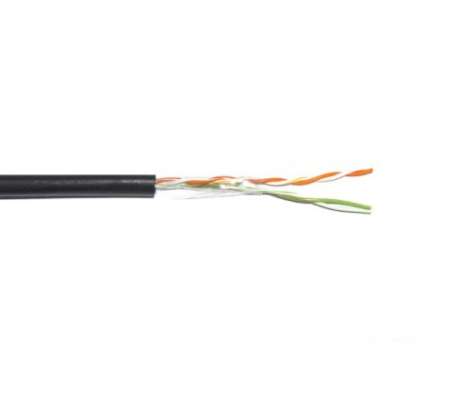 Кабель связи витая пара F/UTP, кат.5E 2х2х24AWG solid, LDPE, 500м, черный  LC3-C5E02-339  ITK