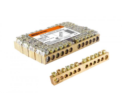 Шина "N" нулевая 8х12мм 12/1 (12 групп/крепеж по центру)   SQ0801-0051  TDM