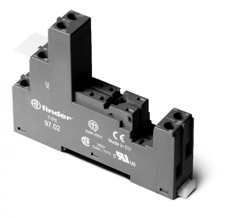 Розетка с винтовыми клеммами (с зажимной клетью) для реле 46.52; применяются модули 86.30, 99.02;  97020SPA  Finder