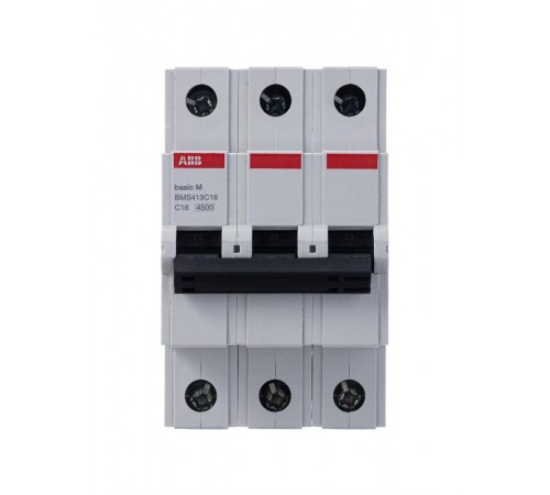 Выключатель автоматический трехполюсный BMS413C16 16А C 4,5кА (BMS413C16)  2CDS643041R0164  ABB