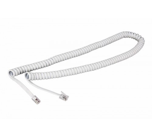 Телефонный шнур, витой трубочный RJ-10(4P-4C), длина 7 метров, белый  18-2071  REXANT