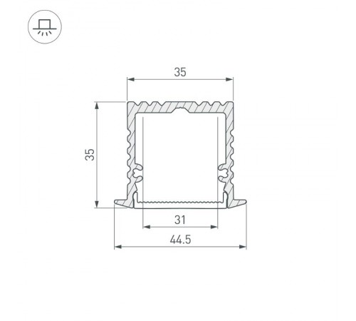 Профиль с экраном ALU-POWER-W35-2000-F ANOD+FROST  015538  Arlight