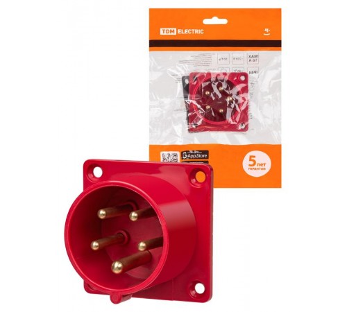 Вилка 615 скрытая 3Р+РЕ+N 16А 380В IP44  SQ0607-0003  TDM