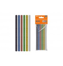 Клеевые стержни универсальные цветные с блестками, 7 мм x 100 мм, набор 6 шт, "Алмаз"   SQ1024-0509  TDM