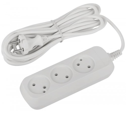 Удлинитель электрический ЭРА UDL-10-350 Greenline 3 розетки без заземления 5м ПВС 2x0.75мм2   Б0065073  ЭРА