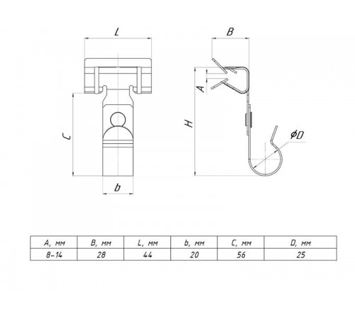 Зажим балочный 8-14 мм под трубу 32 мм TDZ  BZ8-14-T32  EKF