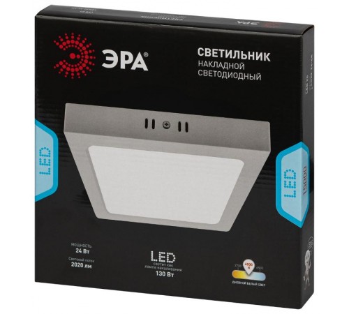Светильник светодиодный LED 20-24-4K накладной квадратный 24Вт 4000К  Б0057433  ЭРА