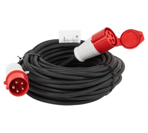 Удлинитель силовой IND380-U-1e-5x2,5-50m-IP44 на 380В в бухте 1 розетка CEE 5P 50м КГ 5х2,5 32A IP44  Б0057296  ЭРА