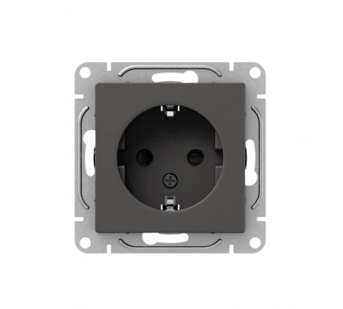 Механизм розетки, 16А, с заземлением, со шторками, мокко Эпика  UP1-SOM-111 EKF