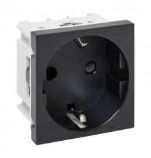 Розетка 45х45 с зазем., с защ. шторками, 90 градусов, черная, матовая E2MR16-028-30EKF