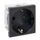 Розетка 45х45 с зазем., с защ. шторками, 90 градусов, черная, матовая E2MR16-028-30EKF