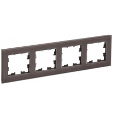 BRITE Рамка 4-ая РУ-4-2-БрТБ стекло темная бронза  BR-M42-G-K45  IEK