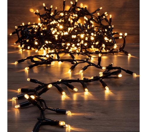 Гирлянда Кластер 10 м, 400 LED, черный каучук, IP67, соединяемая, цвет свечения теплый белый  315-266  NEON-NIGHT