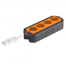 Рамка 4-модульная с розетками 4 оранжевые 16А 250В 2К+З, штекер WINSTA MIDI  7404614  OBO Bettermann