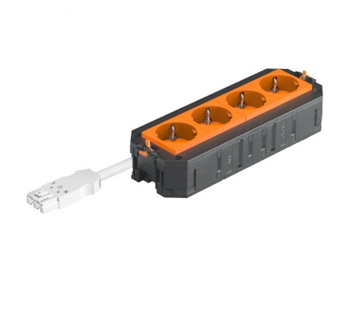 Рамка 4-модульная с розетками 4 оранжевые 16А 250В 2К+З, штекер WINSTA MIDI  7404614  OBO Bettermann