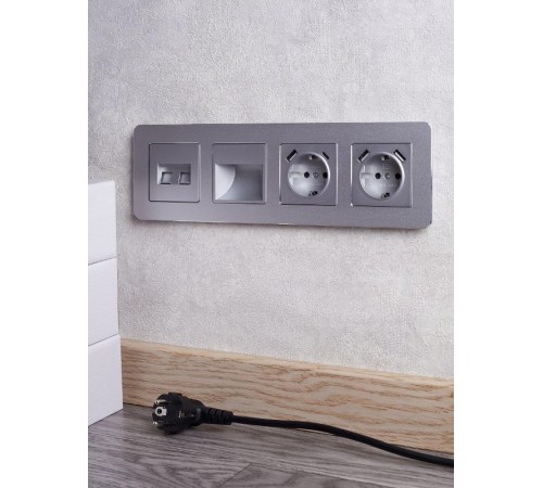 BRITE Рамка 4-ая РУ-4-1-Бр металл алюминий RE  BR-M42-M-01-K47  IEK