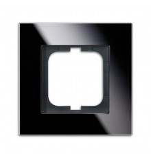 Рамка 1-постовая, серия carat, чёрное стекло  1754-0-4322   2CKA001754A4322  ABB