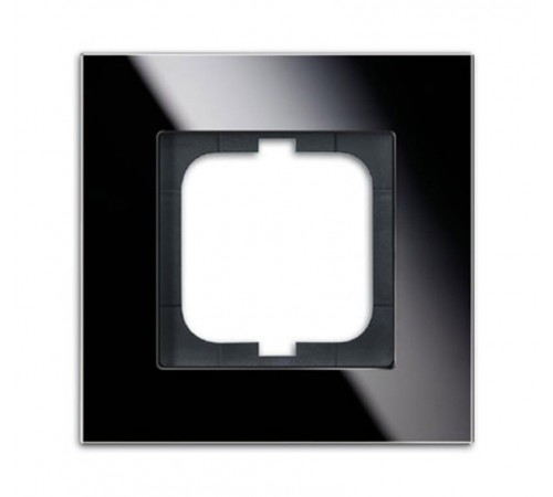 Рамка 1-постовая, серия carat, чёрное стекло  1754-0-4322   2CKA001754A4322  ABB