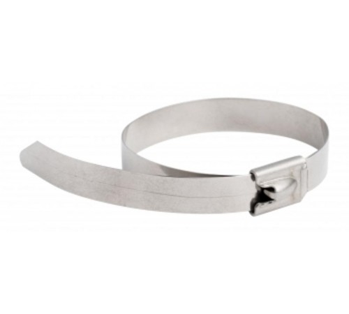 Хомут AISI 304 из нержавеющей стали, 4.6x200 (10 шт.) FlexLock PROxima  plc-fl-tss-304-4.6x200-r  EKF
