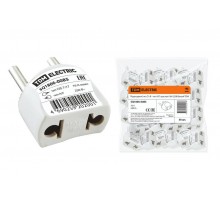 Переходник (тип С1-В - тип A/F) круглый 16A 250В белый  SQ1806-0085  TDM
