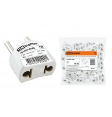 Переходник (тип С1-В - тип A/F) круглый 16A 250В белый  SQ1806-0085  TDM