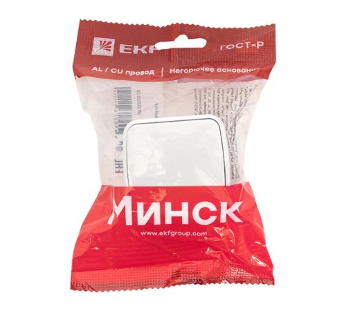 Минск Выключатель 1-клавишный ОП 10А белый  EKF Basic  EGV10-021-10  EKF