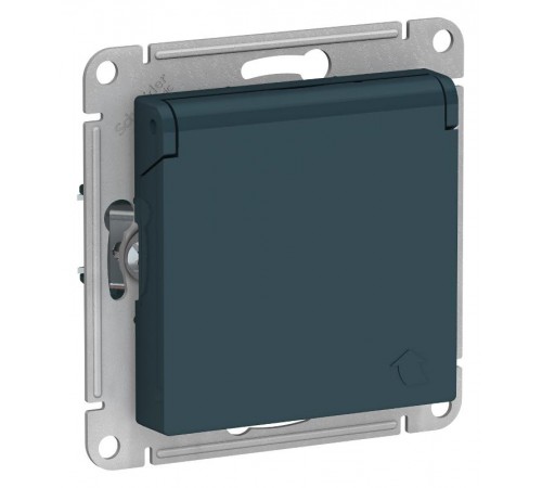 AtlasDesign Изумруд Розетка с заземлением, со шторками, с крышкой, 16А, механизм  ATN000846  SE